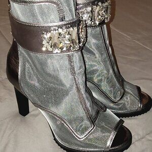 Karl Lagerfeld Blayze Peep Toe Boots~Brand New